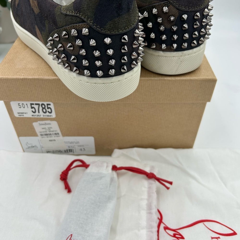 Men's Christian Louboutin SEAVASTE camouflage print sneakers size 43 made Italy - Picture 7 of 11